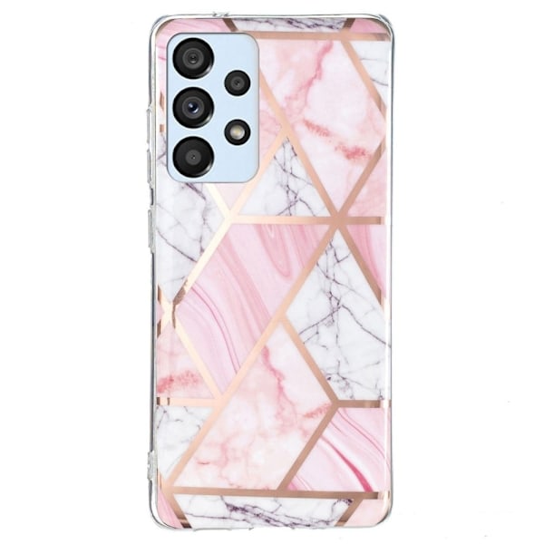 Marmormotiv Samsung Galaxy A33 5G skal - Vitt Grus / Rosa Marmor Rosa