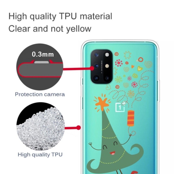 Christmas OnePlus 8T case - Christmas Tree Setting off Fireworks Green