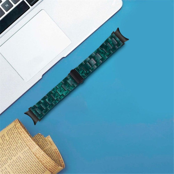 Samsung Galaxy Watch 5 / 5 Pro / 4 urrem i resin-stil - Sortliggrøn Green