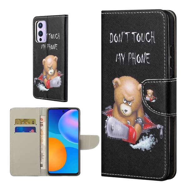 Wonderland OnePlus 9 Pro Flip Etui - Vred Bjørn Black