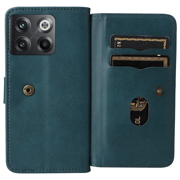 10-slot Pung Etui til OnePlus Ace Pro / 10t - Sortliggrøn Green