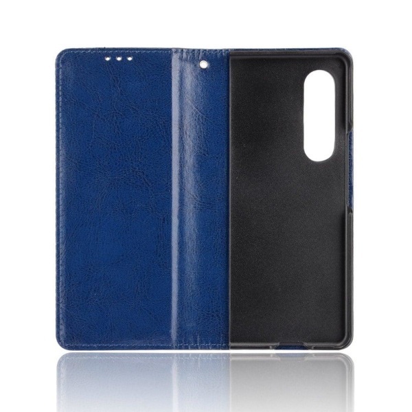 Bofink Vintage läder Samsung Galaxy Z Fold3 5G fodral - Blå Blå