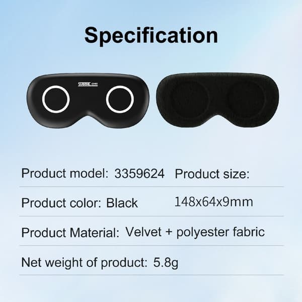 STARTRC GAMES Meta Quest 3S / Apple Vision Pro VR Lens Cover Dustproof Eye Mask Protective Shield Black