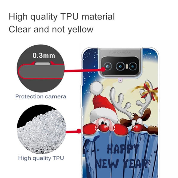 Christmas ASUS Zenfone 7 Pro etui - jul måne Multicolor