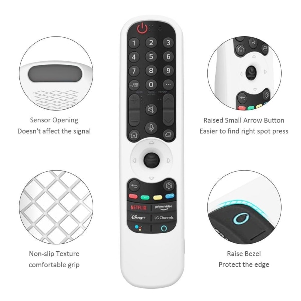 LG Magic Remote 2021 MR21 silikoneovertræk - Hvid White