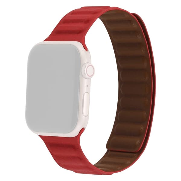 Apple Watch Series 8 (41mm) aito nahkaranneke - Punainen Red