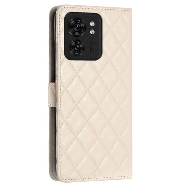 Toimiva rombinen lompakkokotelo Motorola Edge 40 - Beige Beige