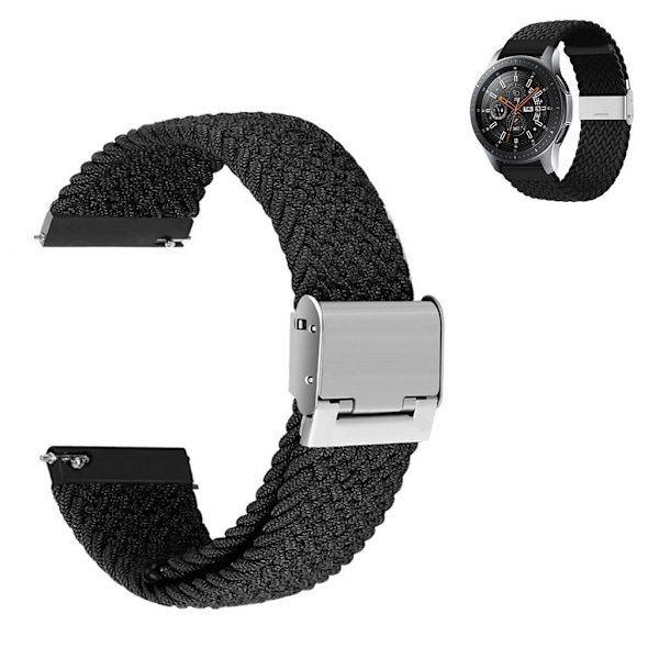 22 mm universellt elastiskt klockarmband i nylon - Svart Svart