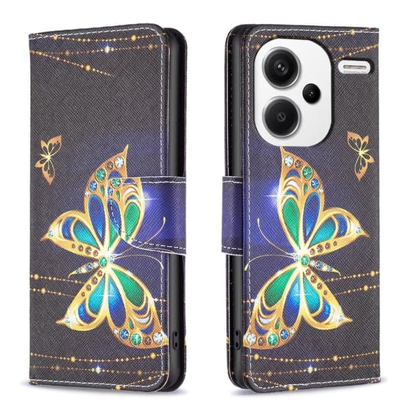 Wonderland Xiaomi Redmi Note 13 Pro Plus flip-etui - Smykker Sommerfugl Black