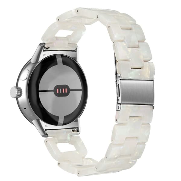 Google Pixel Watch D-formet klokkerem i harpiksstil - Fluorescerende Hvit White