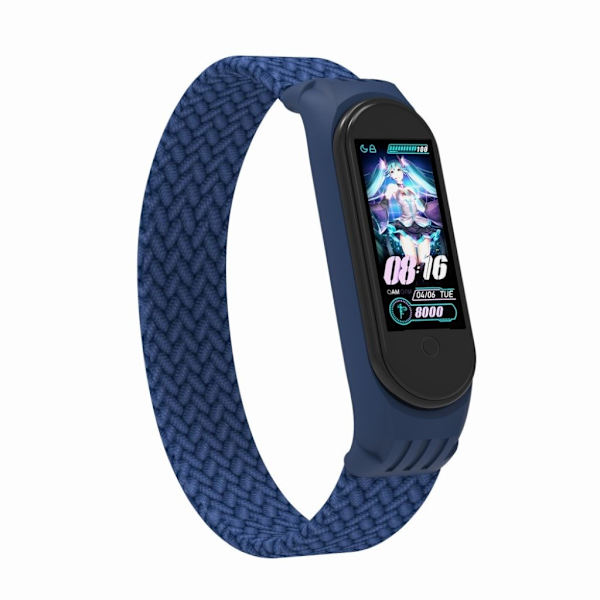 Xiaomi Mi Band 5 / 4 / 3 elastisk nylon-urrem - Blå / Størrelse: L Blue