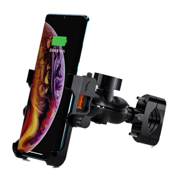 Universal motorcykelstyr biltelefonholder - Sort Black