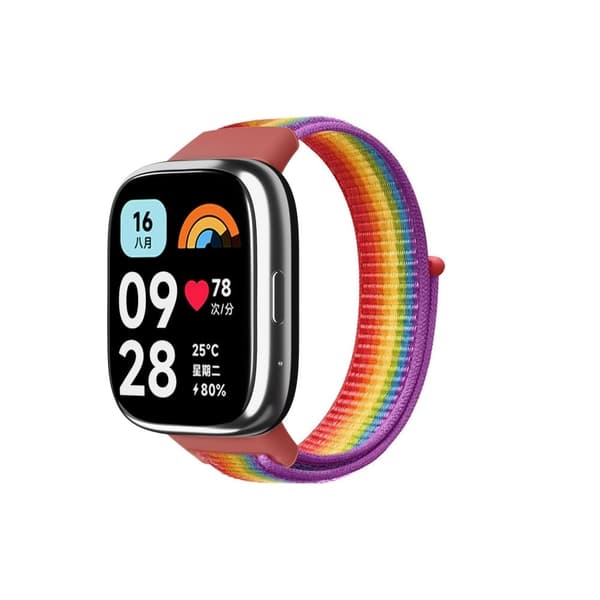 Xiaomi Redmi Watch 3 Lite / Watch 3 Active Nylon klockarmband Loop Fastener ersättningsband - Regnbåge multifärg