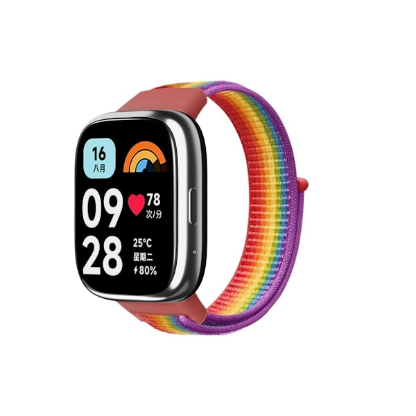 Xiaomi Redmi Watch 3 Lite / Watch 3 Active Nylon Watch Strap Loop Fastener Replacement Band - Regnbue Multicolor