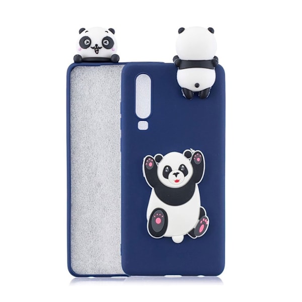 Huawei P30 3D mønster blødt etui - Hoppende Panda Multicolor