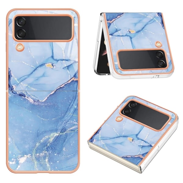 Marmormotiv Samsung Galaxy Z Flip4 skal - Blå Blå