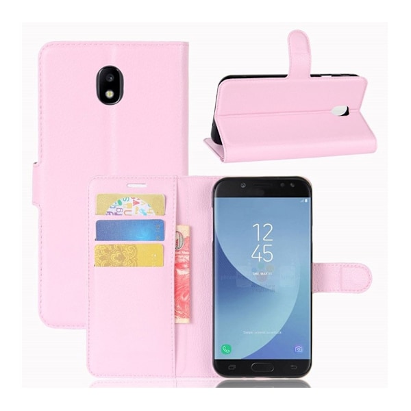 Samsung Galaxy J5 (2017) litsipintainen nahkakotelo - Pinkki Pink