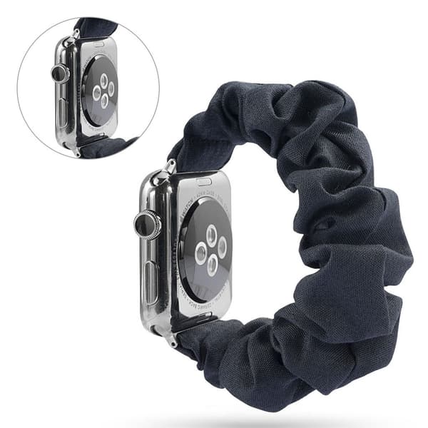 Apple Watch Series 5 44mm stof Mønster urrem - Smooth Sort Black
