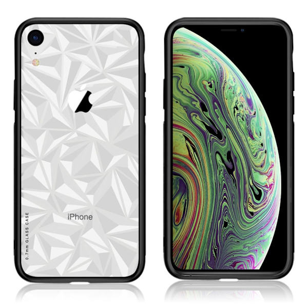 NXE iPhone Xr silketryk transparent combo etui - Sort Black