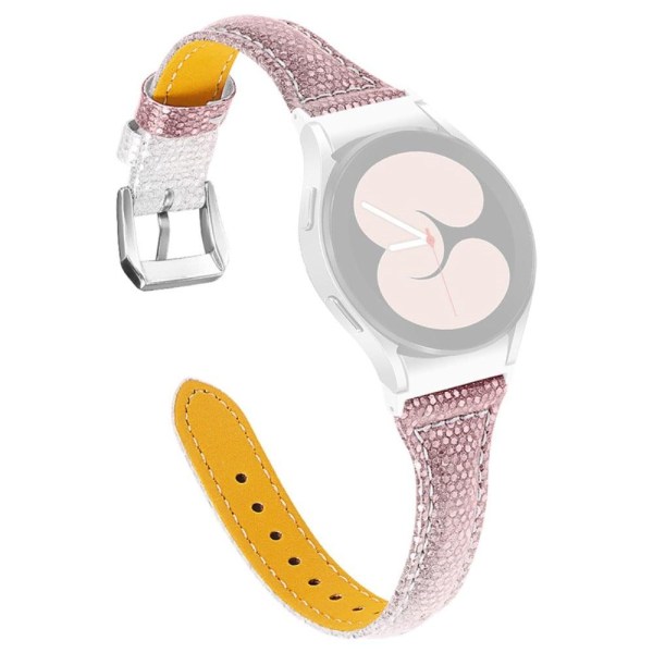 Samsung Galaxy Watch 5 / 5 Pro gradientfärgad klockarmband i koskinnläder - Silver / Rosa Rosa