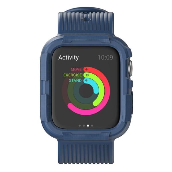 Apple Watch Series 5 44mm armor Stribe stil silikone Urrem - Blå Blue