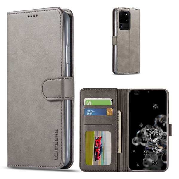 LC.IMEEKE Samsung Galaxy S20 Ultra Flip kotelot - Harmaa Silver grey