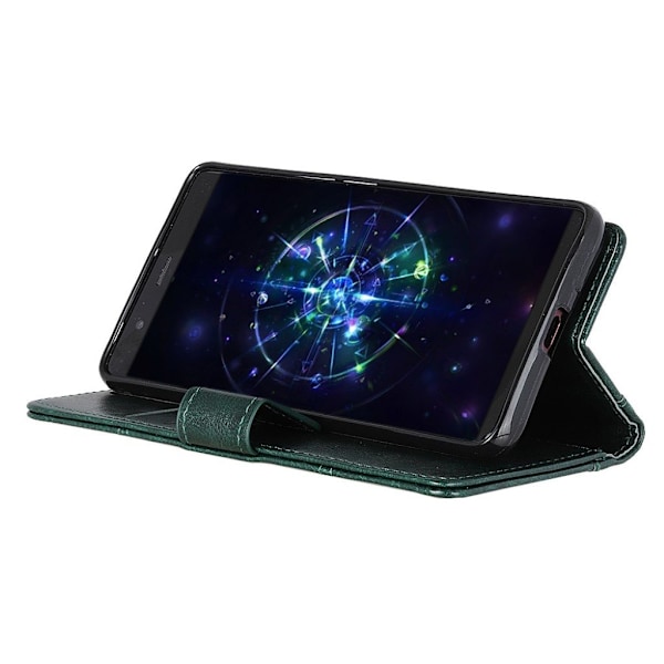 Crazy Horse iPhone Xs Max magnetisk læder flip cover - Sortgrøn Green