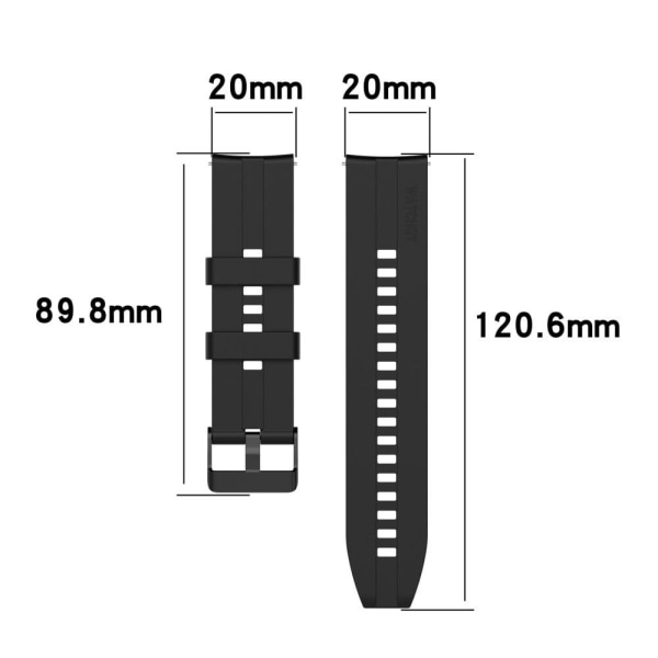 20mm universaali silikoninen ranneke - Musta Terässolki / Taivaansininen Blue