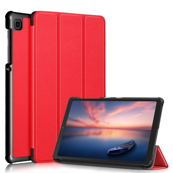 Samsung Galaxy Tab A7 Lite tri-fold læder flip cover - Rød Red