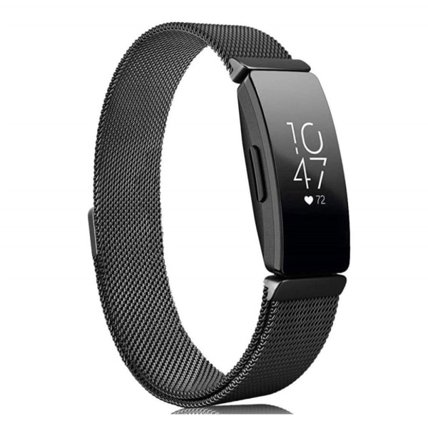 Fitbit Inspire / Inspire HR milanese klockarmband i rostfritt stål - Svart Svart