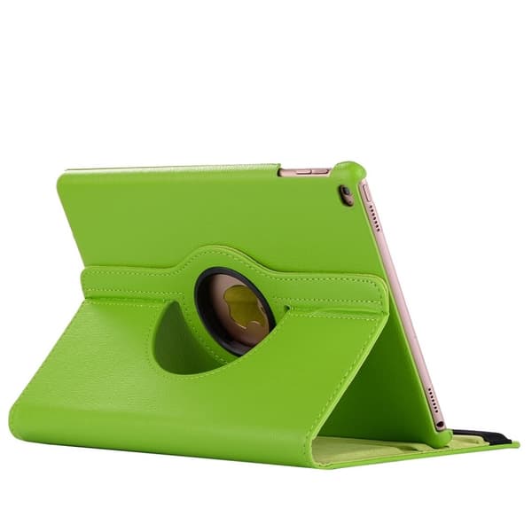 iPad (2017) Litchi Korn Roterende PU Lær Etui - Grønn Green