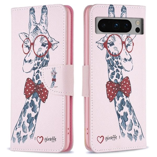 Wonderland Google Pixel 8 Pro Flip Etui - Giraf Pink