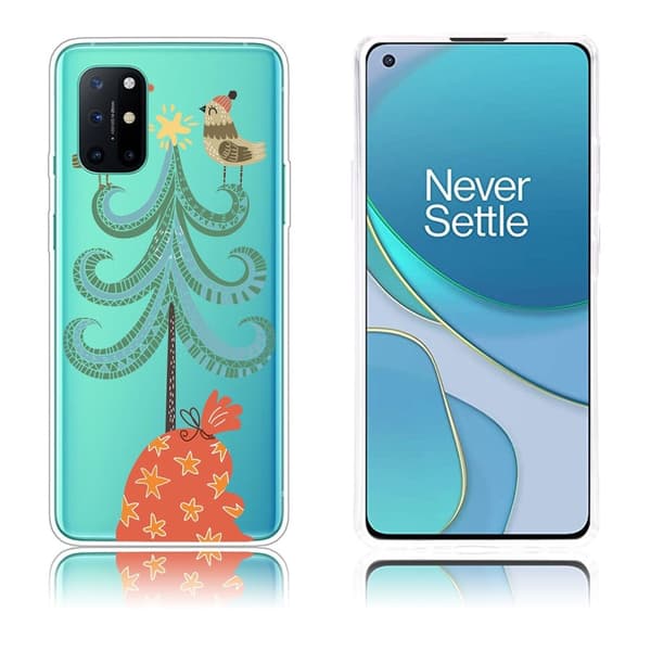 Christmas OnePlus 8T etui - Birds on jul træ Green