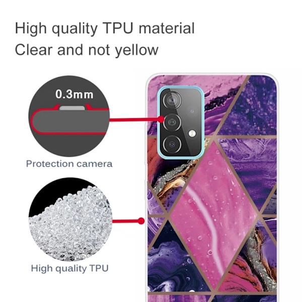 Marble design Samsung Galaxy A23 kotelot - Violetti Ja Ruusu Marmori Multicolor