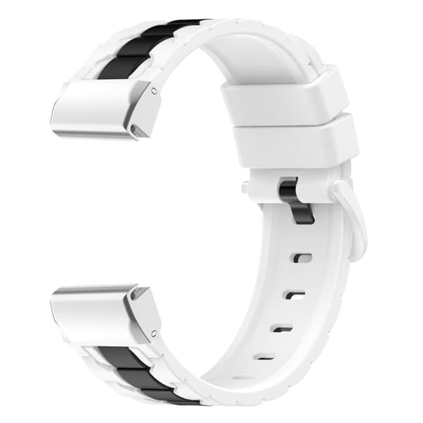 26mm silikoninen kellohihna Garmin-kelloon - Valkoinen / Musta White