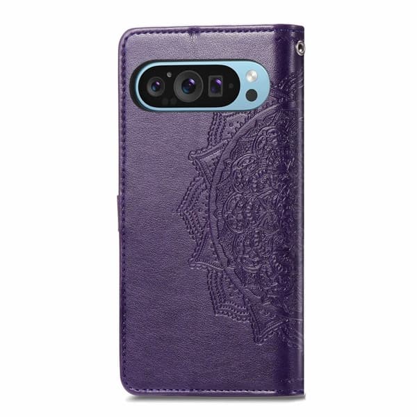 Mandala Google Pixel 9 Pro XL læderetui - Lilla Purple