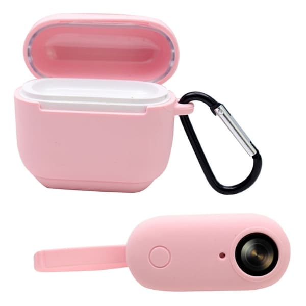 Insta360 GO silikonfodral med laddningsfodral och karbinhake - Rosa Rosa