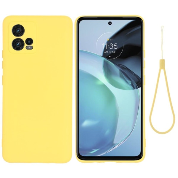 Matt Motorola Moto G72 skal av flytande silikon - Gul Gul