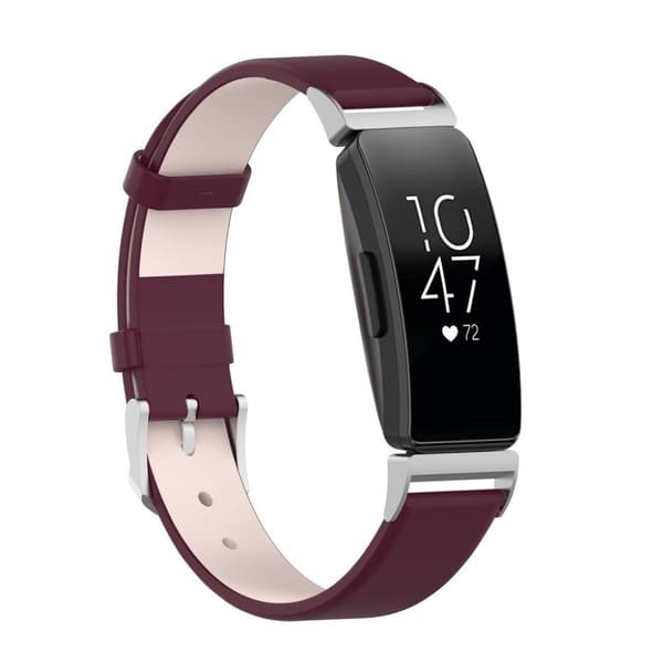 Fitbit Inspire / Inspire HR læderurrem - vinrød Red