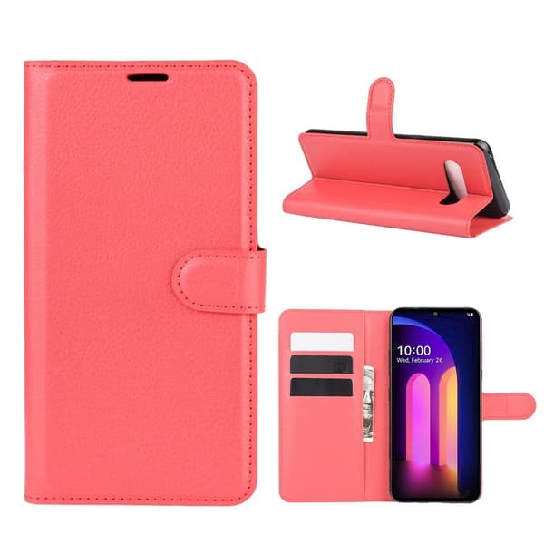 Classic LG V60 ThinQ 5G Flip Etui - Rød Red