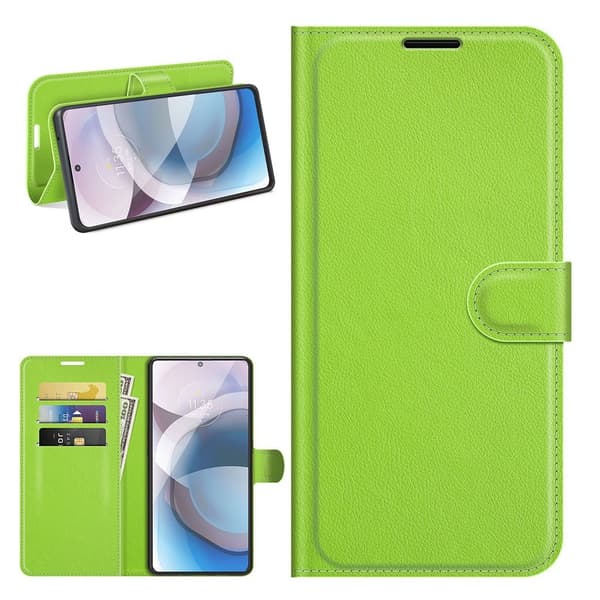 Classic Motorola One 5G Ace flip kuoret - Vihreä Green