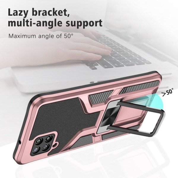 Shockproof Hybrid Suojakuori With Kickstand For Samsung Galaxy A42 5G - Ruusukulta Pink