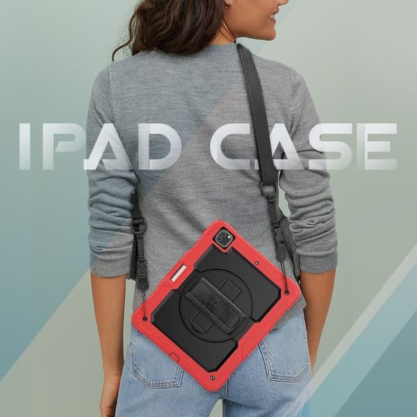 iPad Pro 12,9 tum (2020) / (2018) 360 svängbart kombinationsfodral - Röd Röd