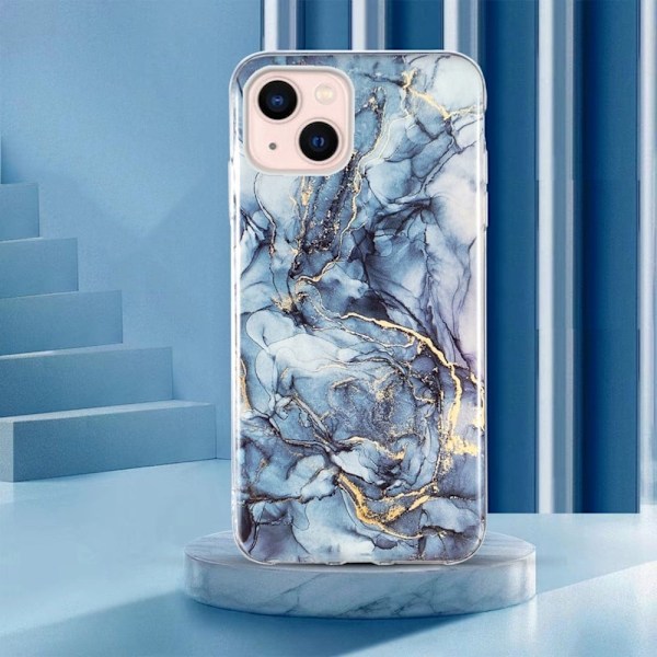 Marmormotiv iPhone 13 skal - Grå Silvergrå