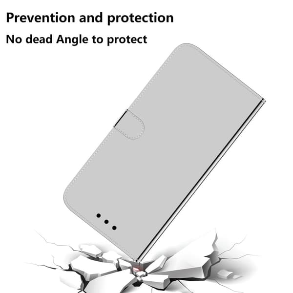 Mirror Motorola Edge 30 Neo Flip Etui - Sølv Silver grey