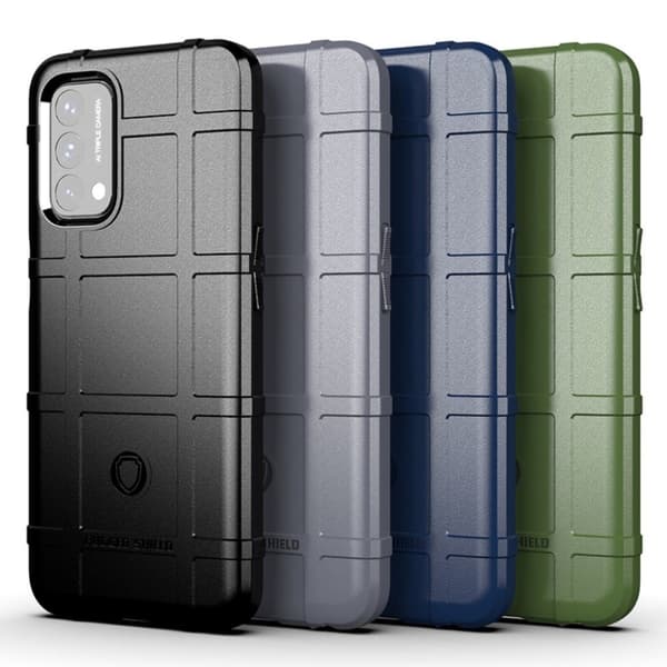 Rugged Shield Suojakotelo OnePlus Nord N200 5G - Harmaa Silver grey