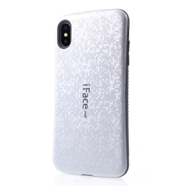 iPhone Xs Max IFACE MALL mosaiikki kuviollinen hybriidi muovinen takasuoja kuori - Hopea Silver grey