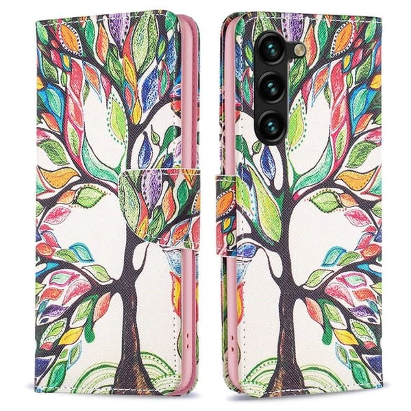 Wonderland Samsung Galaxy S23 Plus Flip Etui - Life Træ Multicolor