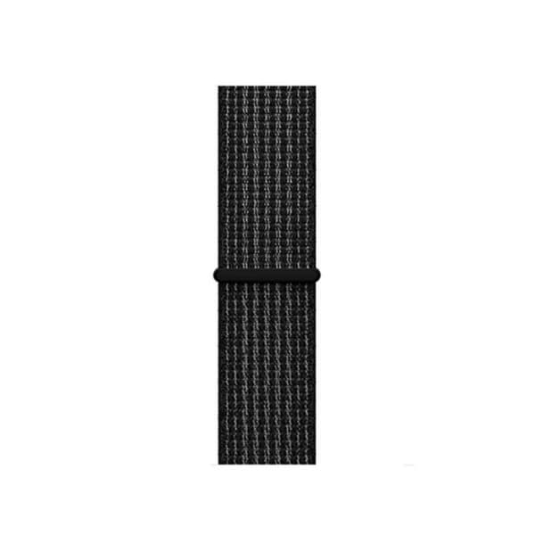 Apple Watch Series 5 44mm solid color nylon klockarmband - svart Svart