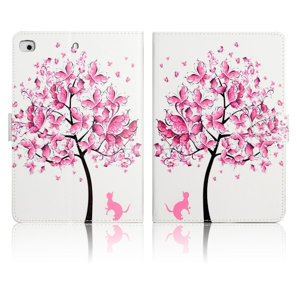 iPad Mini (2019) mønster læder flip etui - sommerfugl træ Multicolor